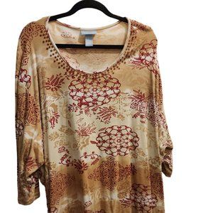 Liz & Me Brown pattern cotton tunic